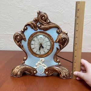 Vintage Midcentury Baroque-Style Clock by Holland Mold Inc + Lanshire Movement